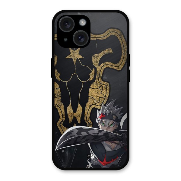 Asta With Black Bulls Metal Back Case for iPhone 15