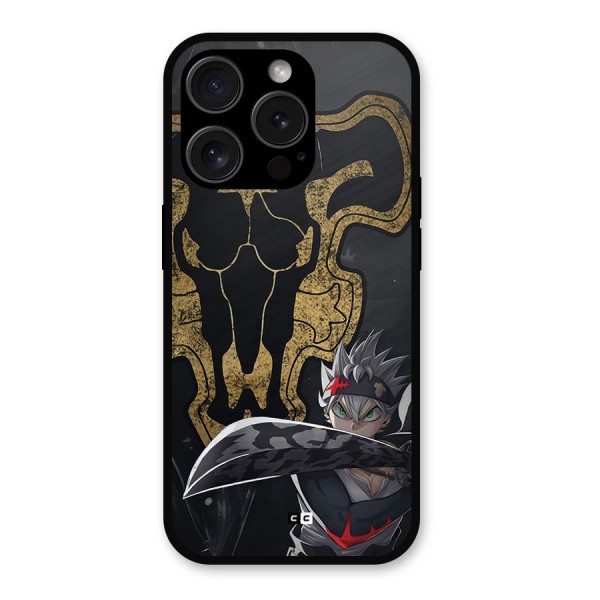Asta With Black Bulls Metal Back Case for iPhone 15 Pro