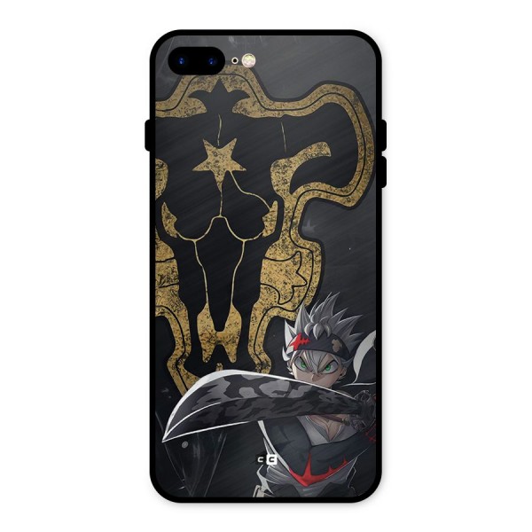 Asta With Black Bulls Metal Back Case for iPhone 8 Plus