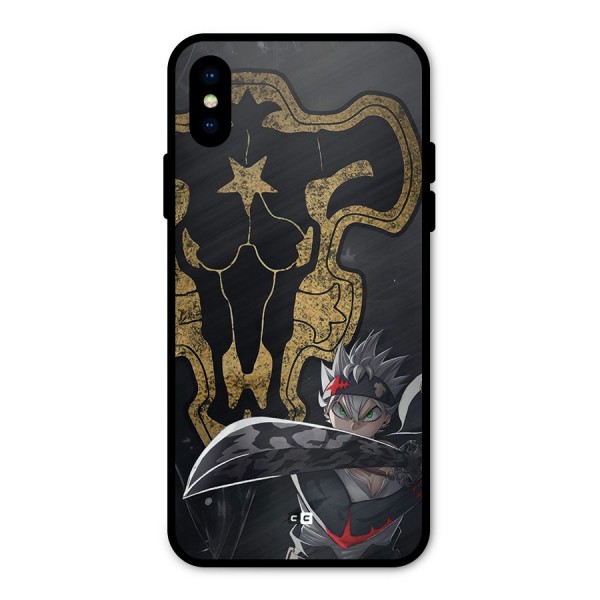 Asta With Black Bulls Metal Back Case for iPhone X