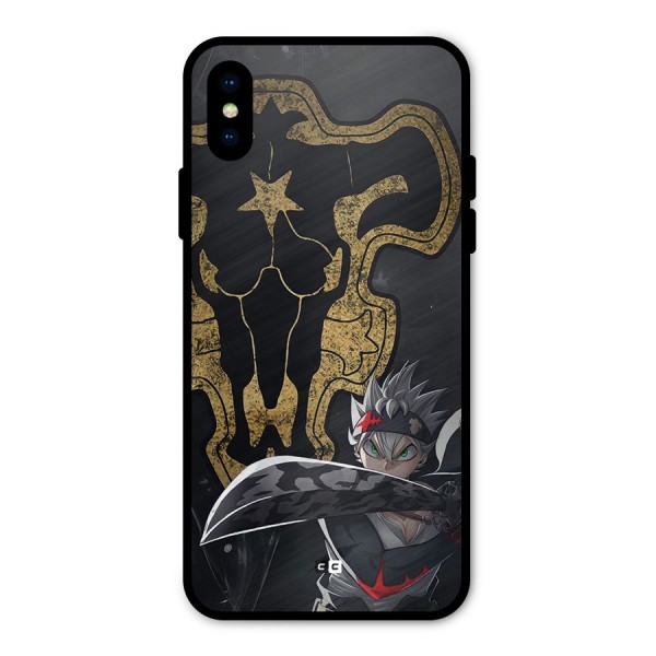 Asta With Black Bulls Metal Back Case for iPhone XS