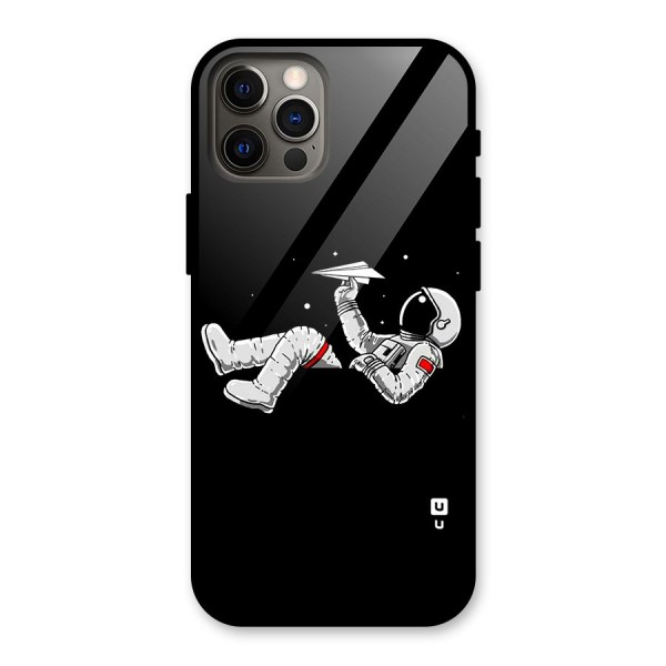 Astronaut Aeroplane Glass Back Case for iPhone 12 Pro