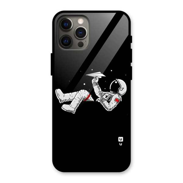 Astronaut Aeroplane Glass Back Case for iPhone 12 Pro Max