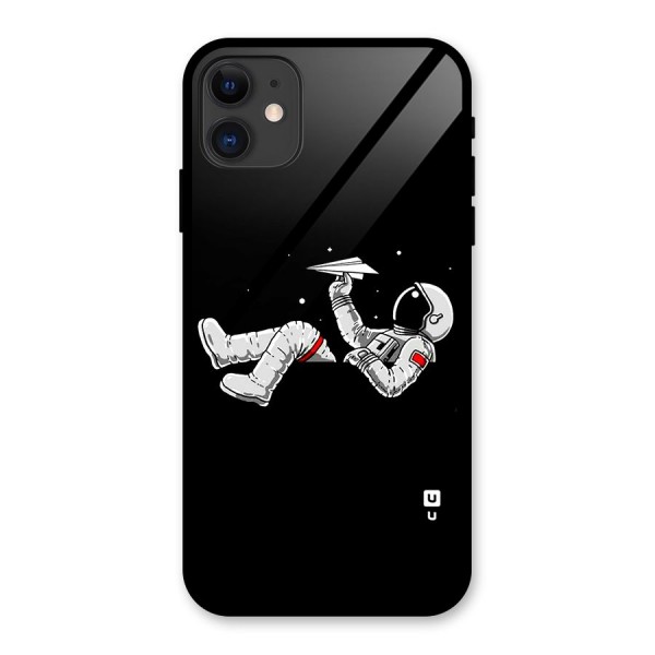 Astronaut Aeroplane Glass Back Case for iPhone 11