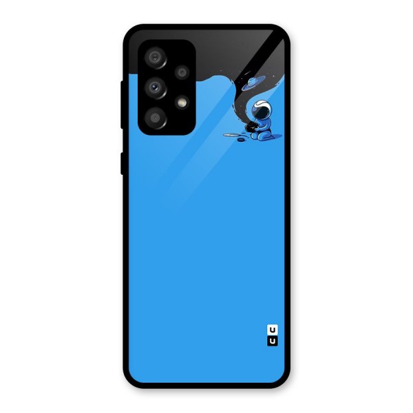 Astronaut Creativity Paint Sky Glass Back Case for Galaxy A32