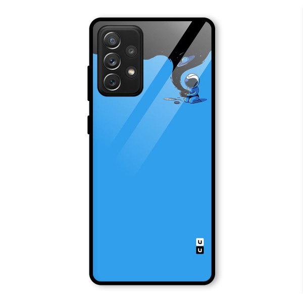Astronaut Creativity Paint Sky Glass Back Case for Galaxy A72