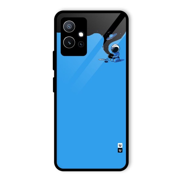 Astronaut Creativity Paint Sky Glass Back Case for Vivo iQOO Z6