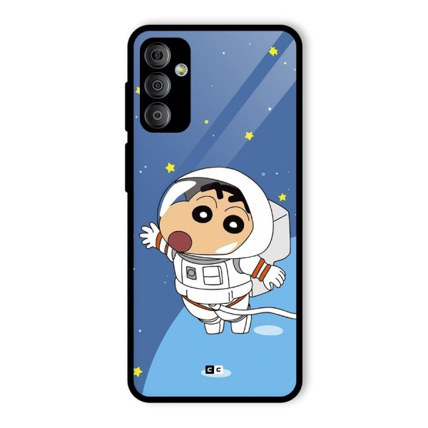 Astronaut Shinchan Glass Back Case for Galaxy F23