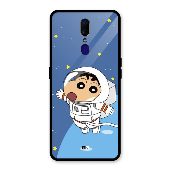 Astronaut Shinchan Glass Back Case for Oppo F11