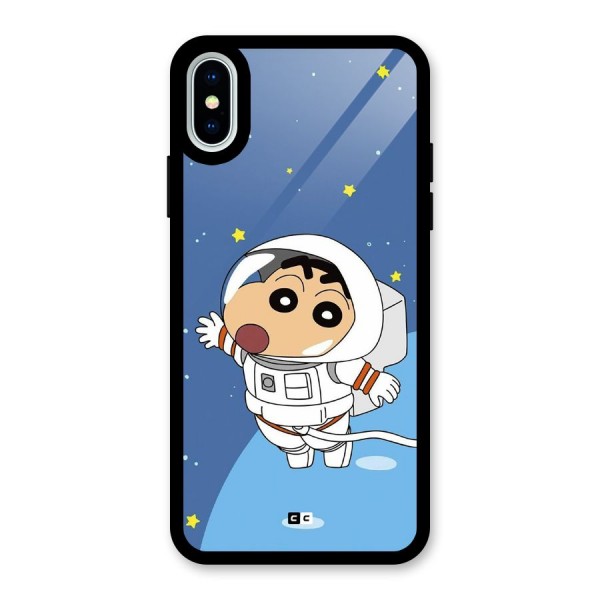 Astronaut Shinchan Glass Back Case for iPhone X