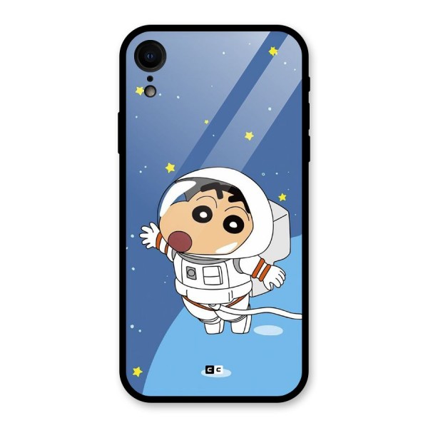 Astronaut Shinchan Glass Back Case for iPhone XR