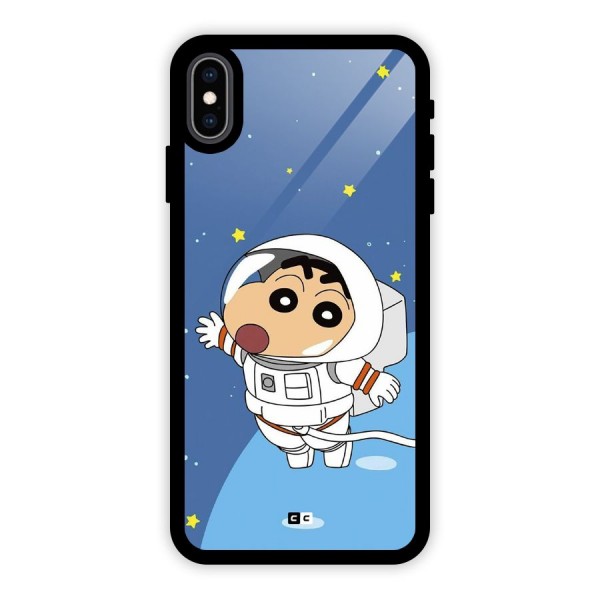 Astronaut Shinchan Glass Back Case for iPhone XS Max