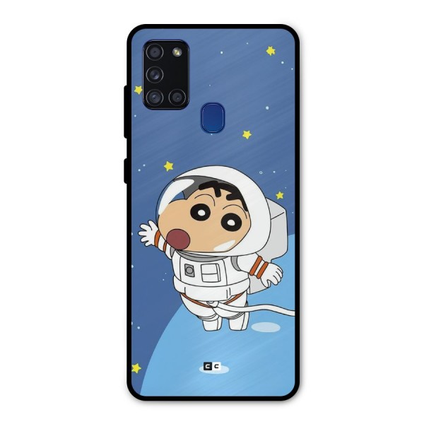 Astronaut Shinchan Metal Back Case for Galaxy A21s