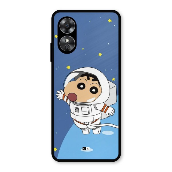 Astronaut Shinchan Metal Back Case for Oppo A17