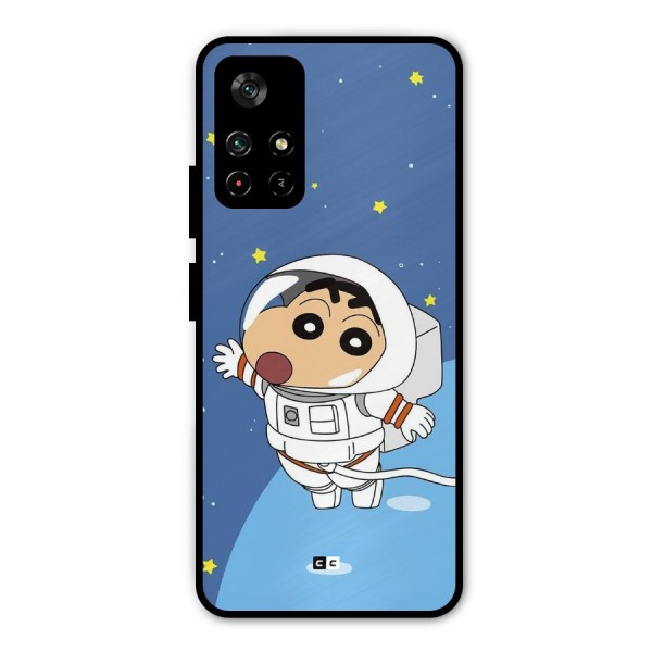 Astronaut Shinchan Metal Back Case for Poco M4 Pro 5G