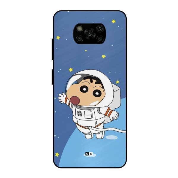 Astronaut Shinchan Metal Back Case for Poco X3
