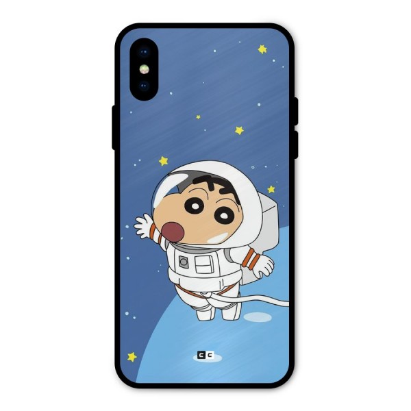 Astronaut Shinchan Metal Back Case for iPhone X