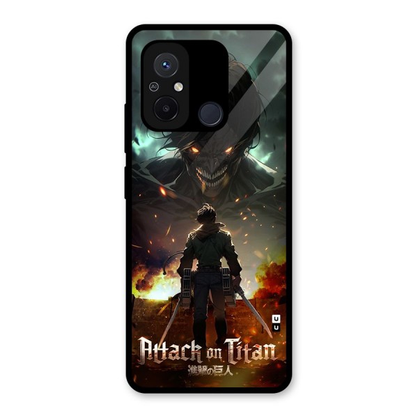 Atack On Titan Glass Back Case for Redmi 12C