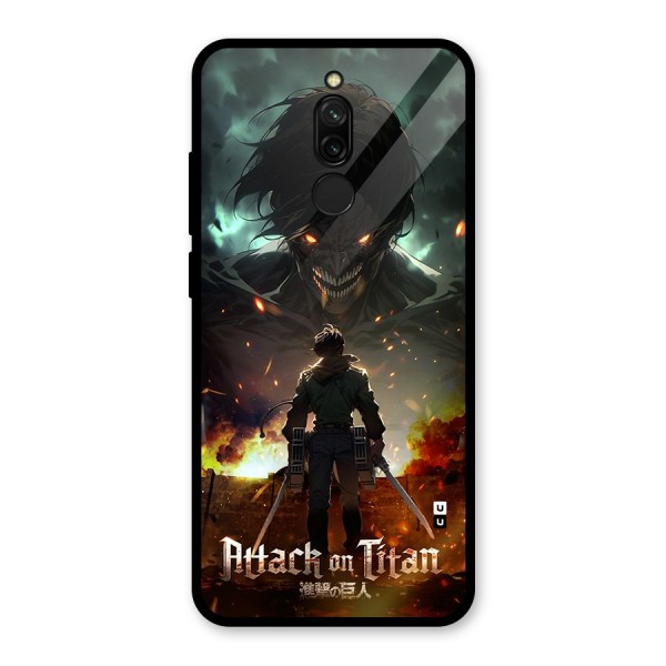 Atack On Titan Glass Back Case for Redmi 8