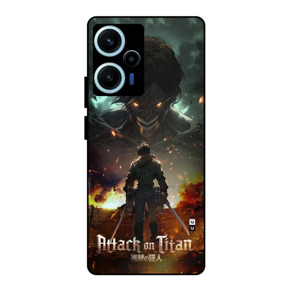 Atack On Titan Metal Back Case for Poco F5