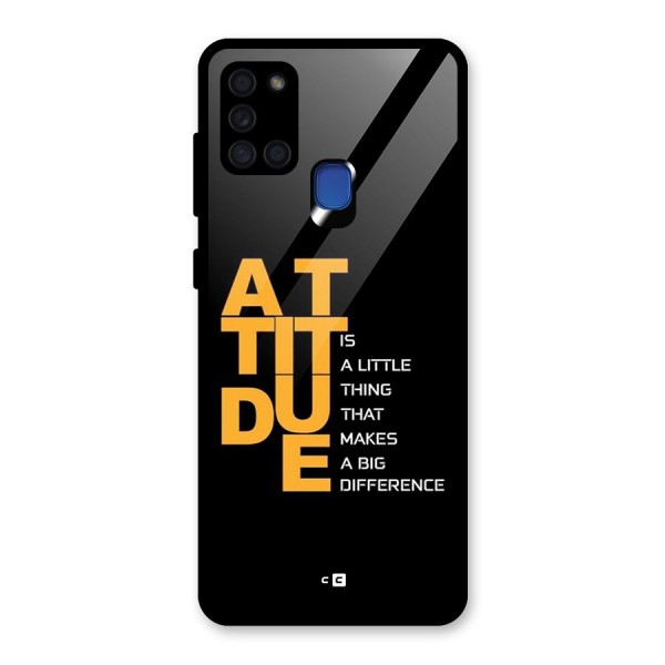 Attitude Difference Glass Back Case for Galaxy A21s