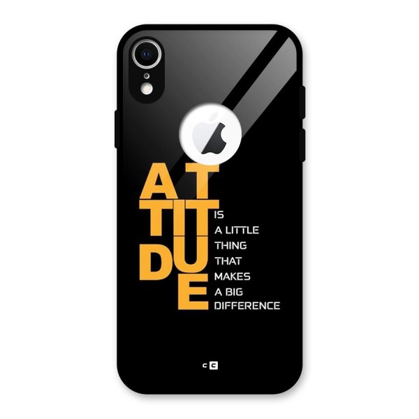 Attitude Difference Glass Back Case for iPhone XR Logo Cut