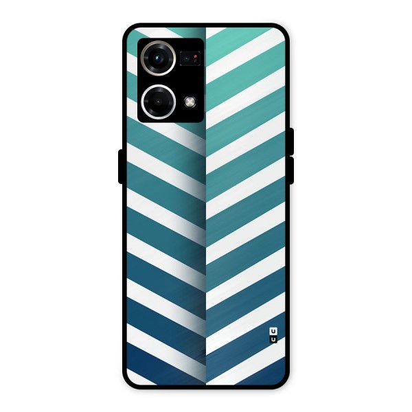 Awesome Angular Stripes Metal Back Case for Oppo F21 Pro 4G