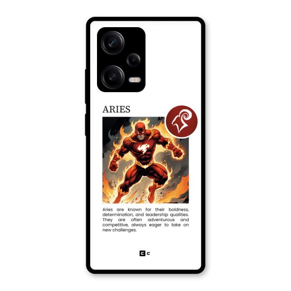 Awesome Aries Glass Back Case for Redmi Note 12 Pro