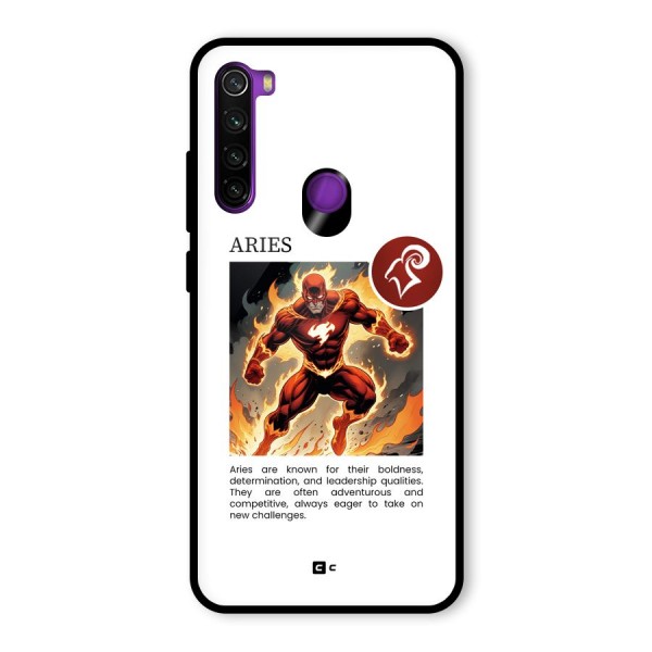 Awesome Aries Glass Back Case for Redmi Note 8