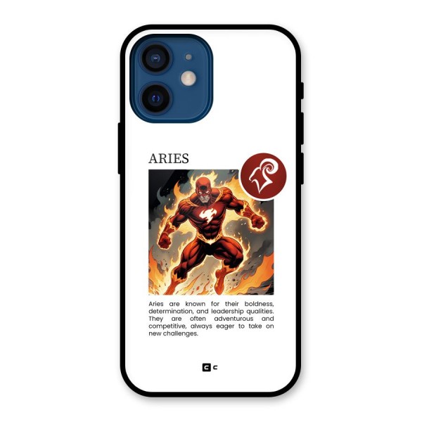 Awesome Aries Glass Back Case for iPhone 12 Mini