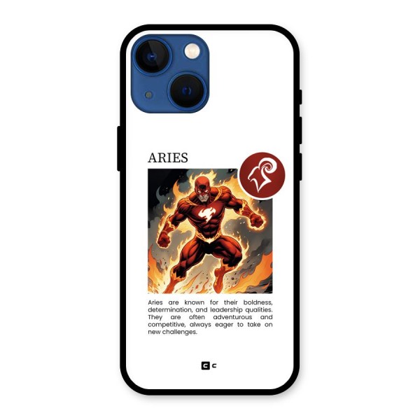 Awesome Aries Glass Back Case for iPhone 13 Mini