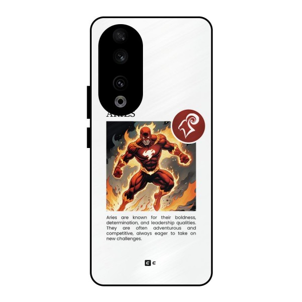 Awesome Aries Metal Back Case for Honor 90