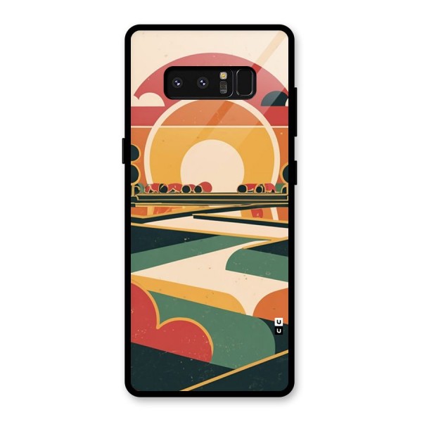 Awesome Geomatric Art Glass Back Case for Galaxy Note 8