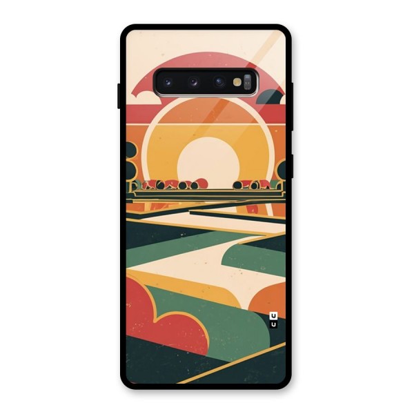 Awesome Geomatric Art Glass Back Case for Galaxy S10 Plus