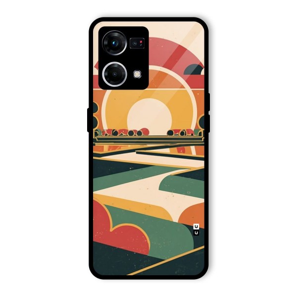Awesome Geomatric Art Glass Back Case for Oppo F21 Pro 4G