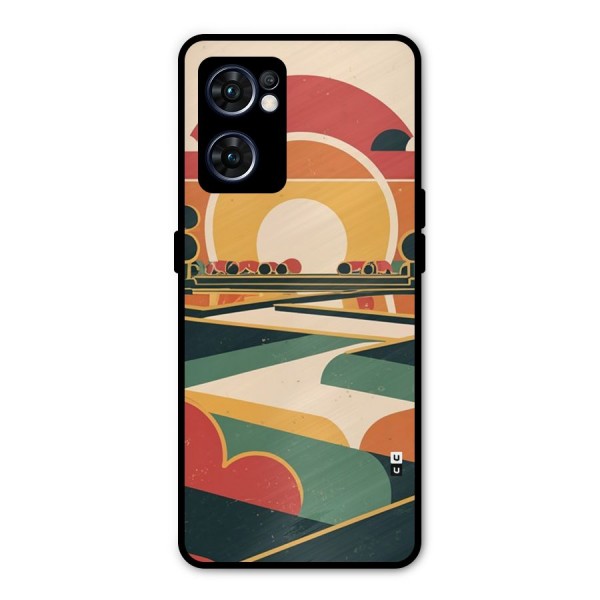 Awesome Geomatric Art Metal Back Case for Oppo Reno7 5G