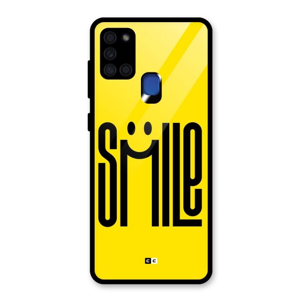 Awesome Smile Glass Back Case for Galaxy A21s