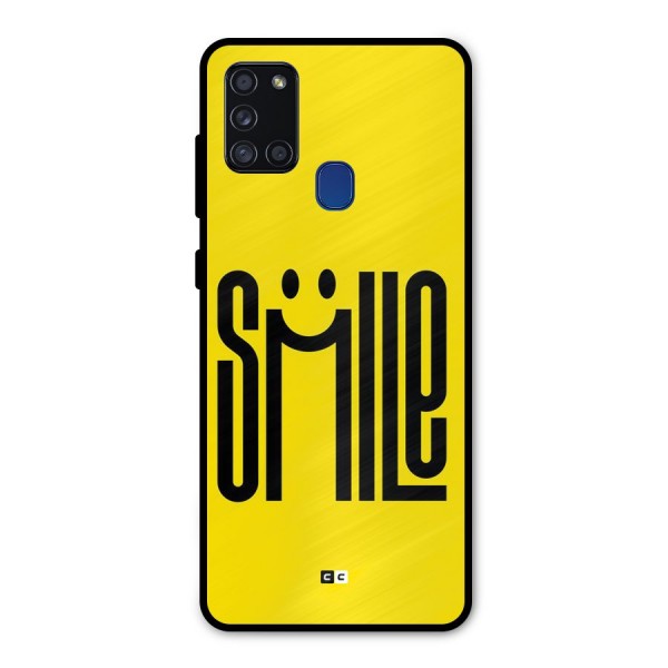 Awesome Smile Metal Back Case for Galaxy A21s