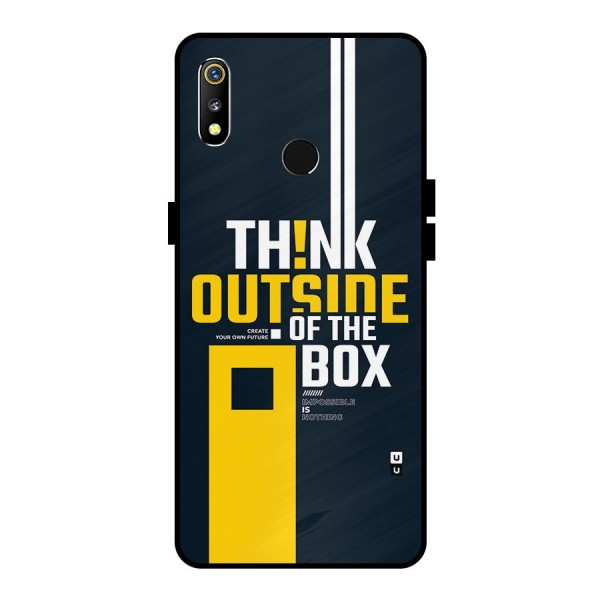 Awesome Think Out Side Metal Back Case for Realme 3i