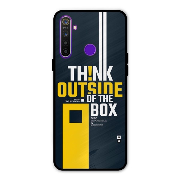 Awesome Think Out Side Metal Back Case for Realme 5i