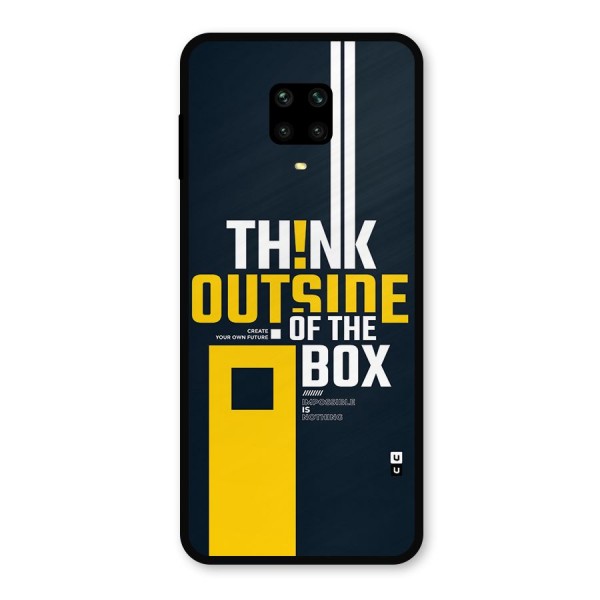 Awesome Think Out Side Metal Back Case for Redmi Note 9 Pro