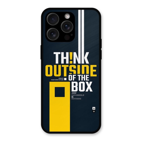 Awesome Think Out Side Metal Back Case for iPhone 15 Pro Max