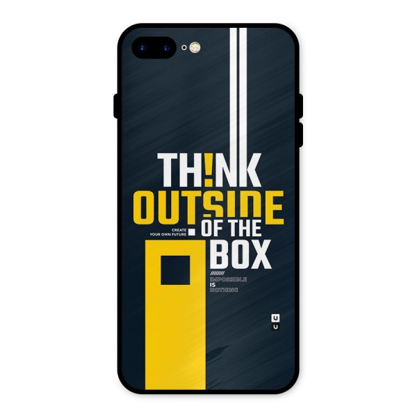 Awesome Think Out Side Metal Back Case for iPhone 8 Plus