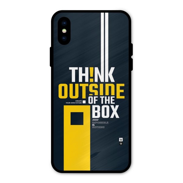 Awesome Think Out Side Metal Back Case for iPhone X