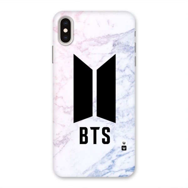BTS Logo Marble Print Back Case for iPhone XS Max