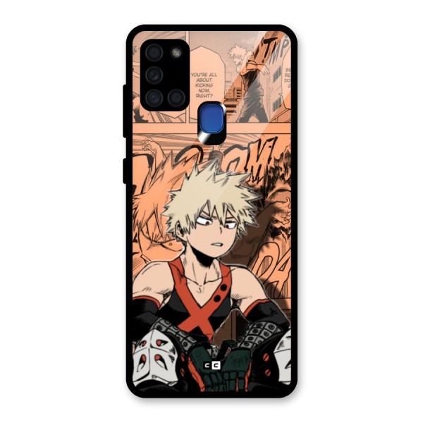 Bakugo Anime Manga Glass Back Case for Galaxy A21s