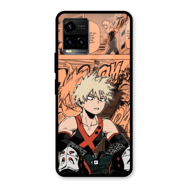 Bakugo Anime Manga Glass Back Case for Vivo Y33s