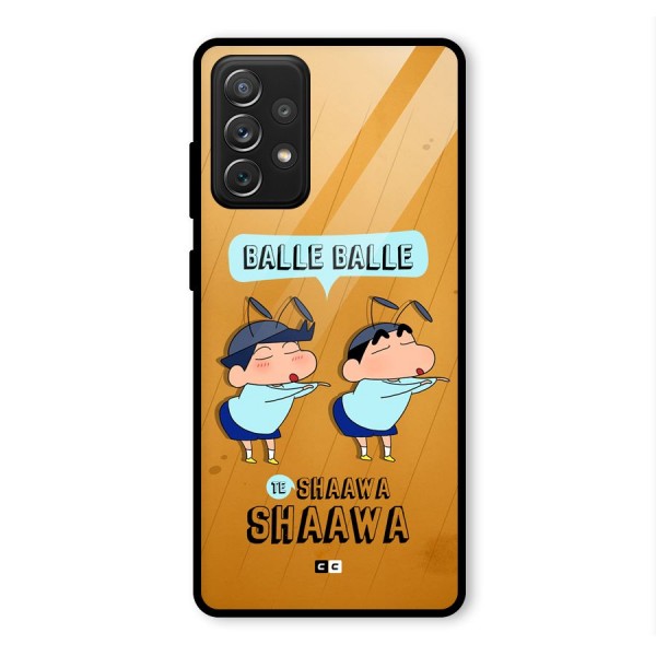 Balle Balle Shinchan Glass Back Case for Galaxy A72