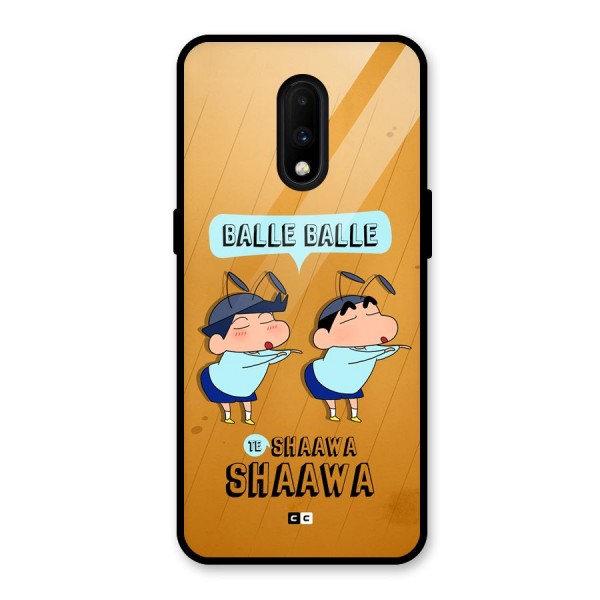 Balle Balle Shinchan Glass Back Case for OnePlus 7