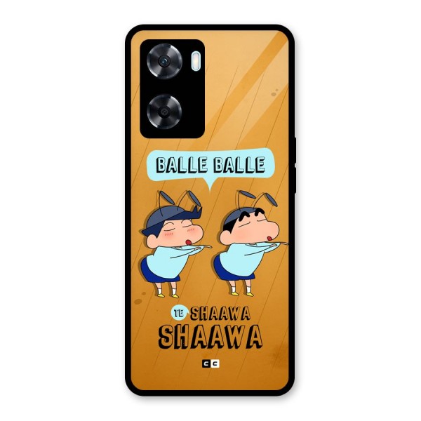 Balle Balle Shinchan Glass Back Case for Oppo A77